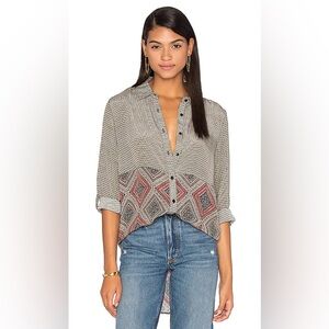 Tolani Selina from Revolve Button up in Diamonds 100% Silk Women's Small